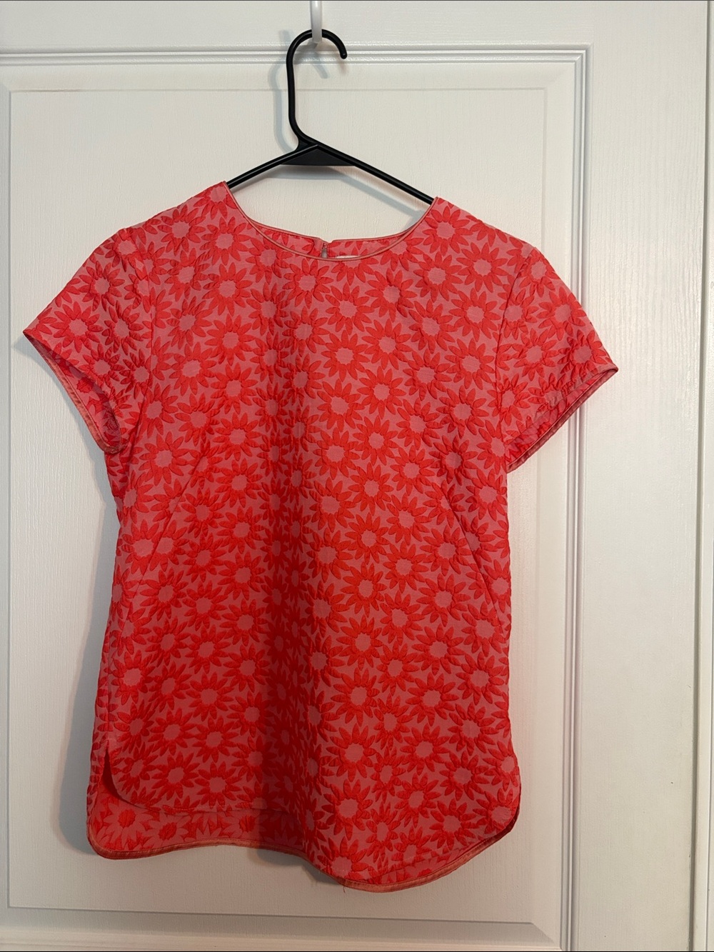 Boden Coral Red Floral Short-Sleeve Tee